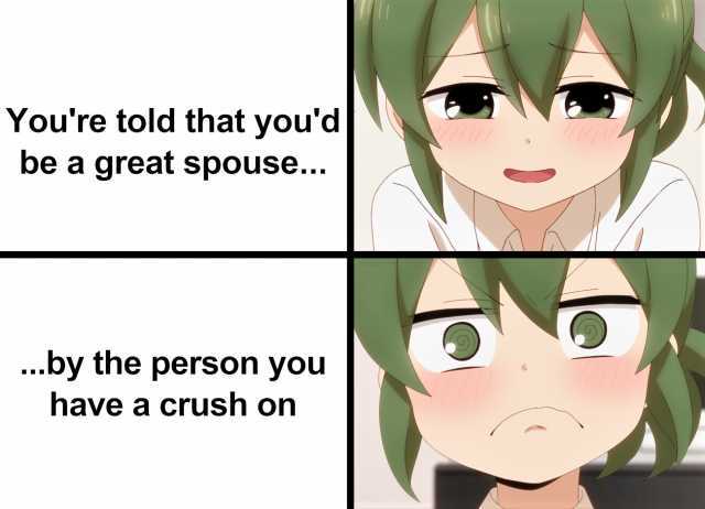 Youre told that youd be a great spouse... .by the person you have a crush on